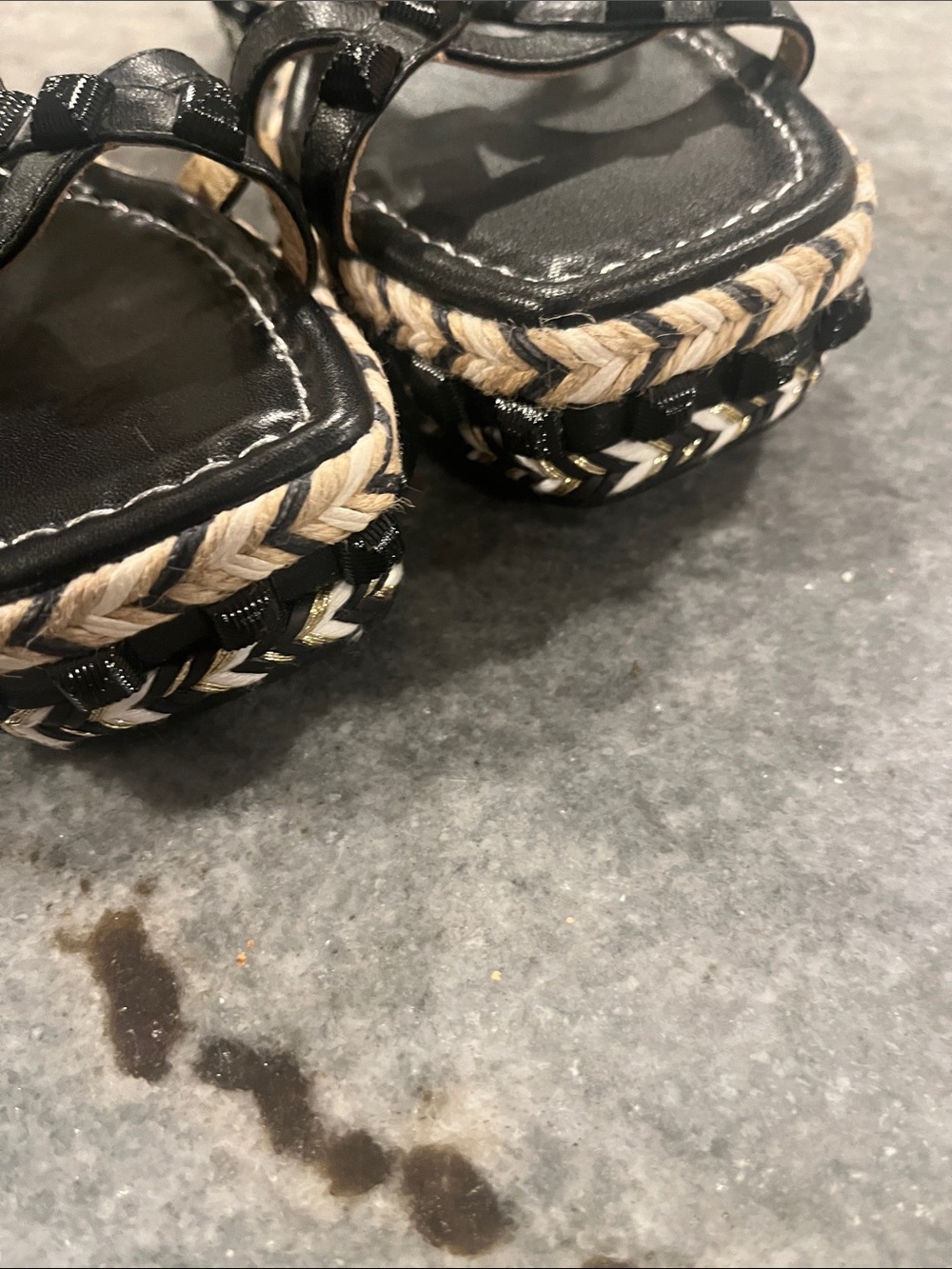 Vince Camuto Black Braided Espadrille Wedge Sandals - Picture 4 of 10